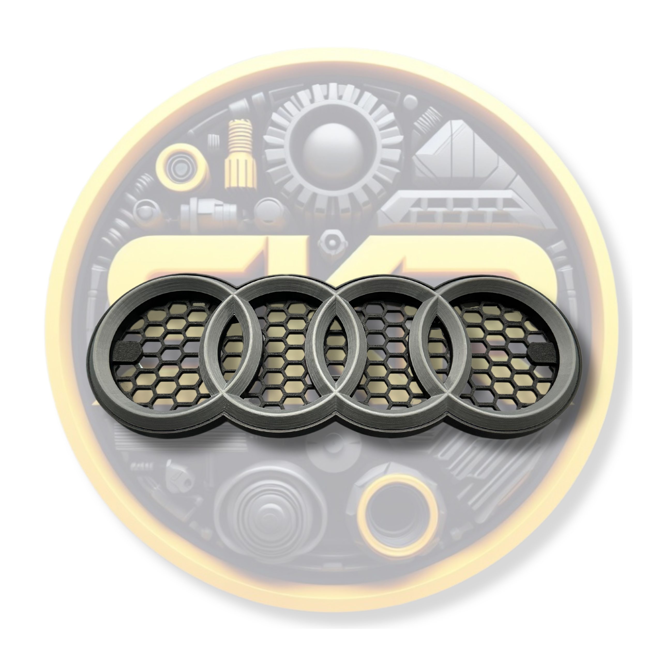 Emblema sigla Audi pentru grila tip fagure - imagine 3