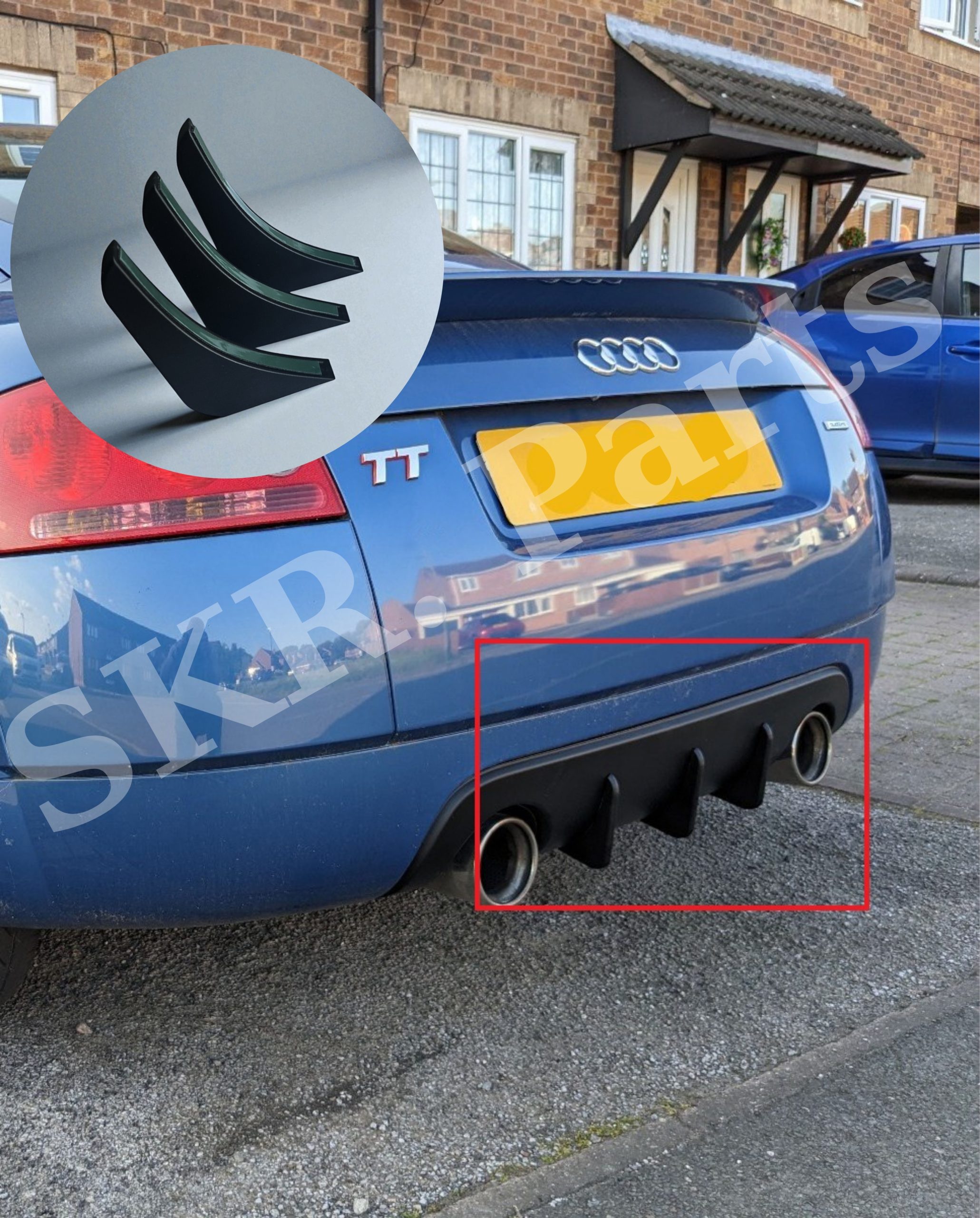 Audi TT Mk1 Set 3 bucati aripioare / nervuri difuzor bara spate