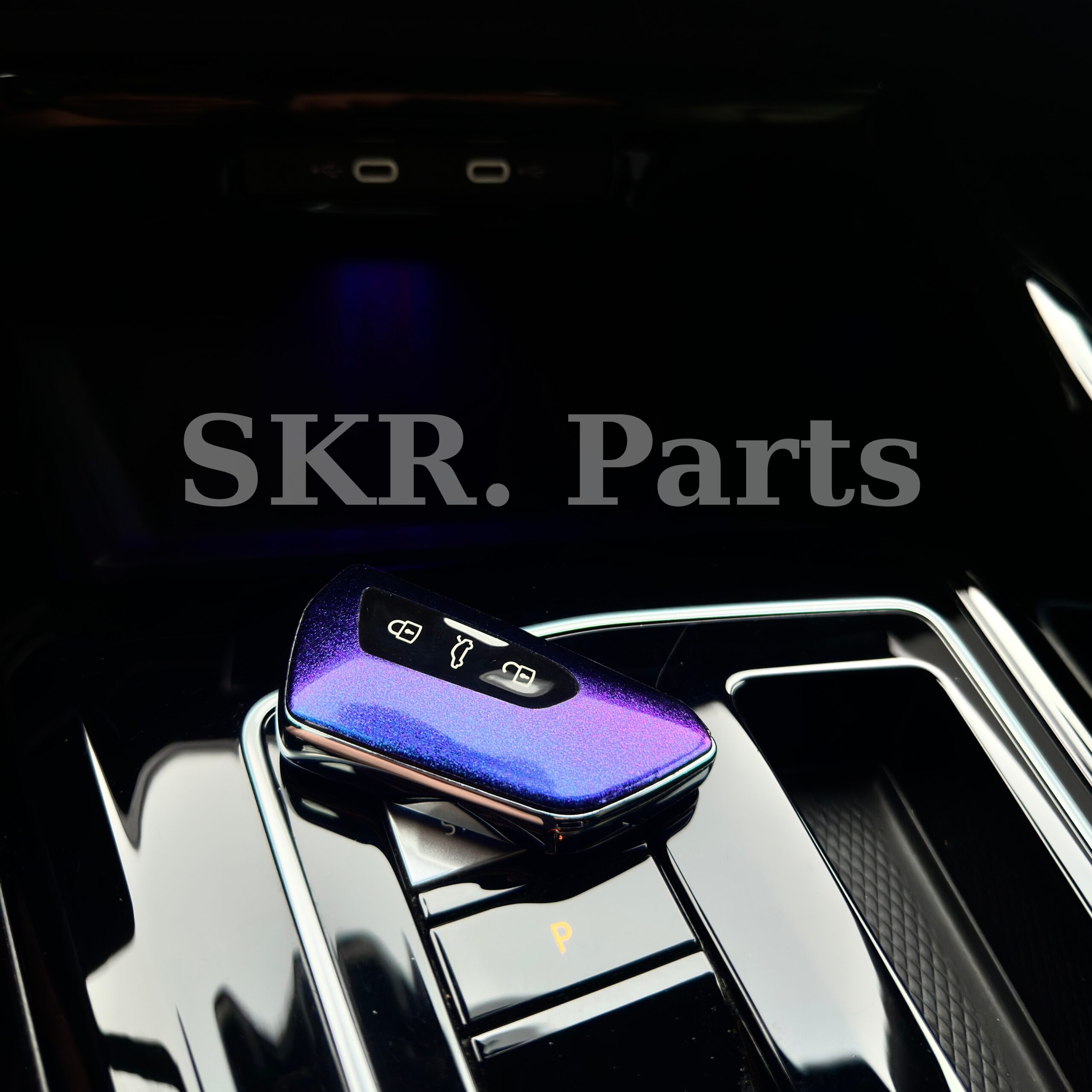 Overlay Premium pentru Cheie Auto VW / Seat / Skoda / Cupra – Mov Cameleon / Rosu Carbon Forjat Efect – Set 2 - imagine 3