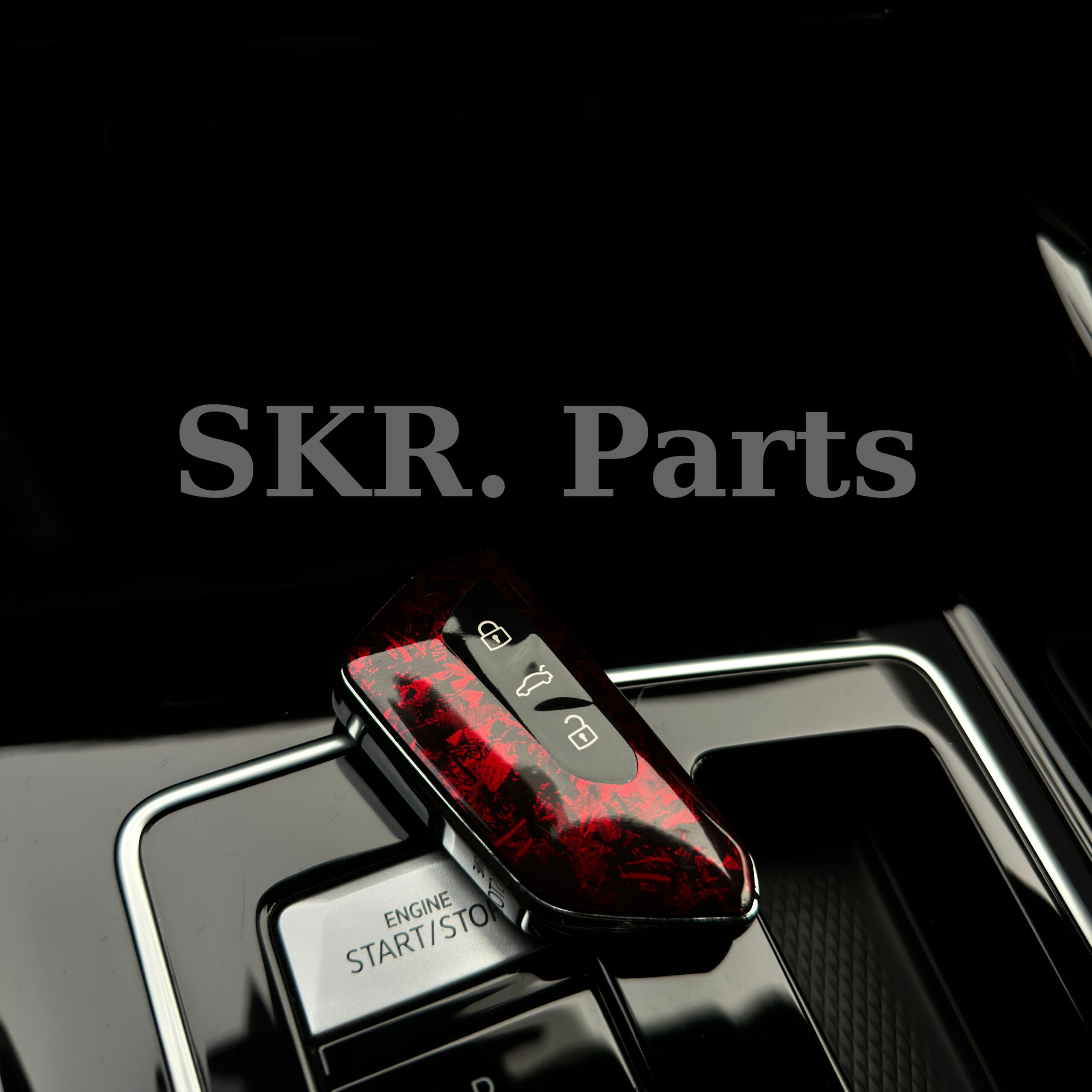 Overlay Premium pentru Cheie Auto VW / Seat / Skoda / Cupra – Mov Cameleon / Rosu Carbon Forjat Efect – Set 2 - imagine 5