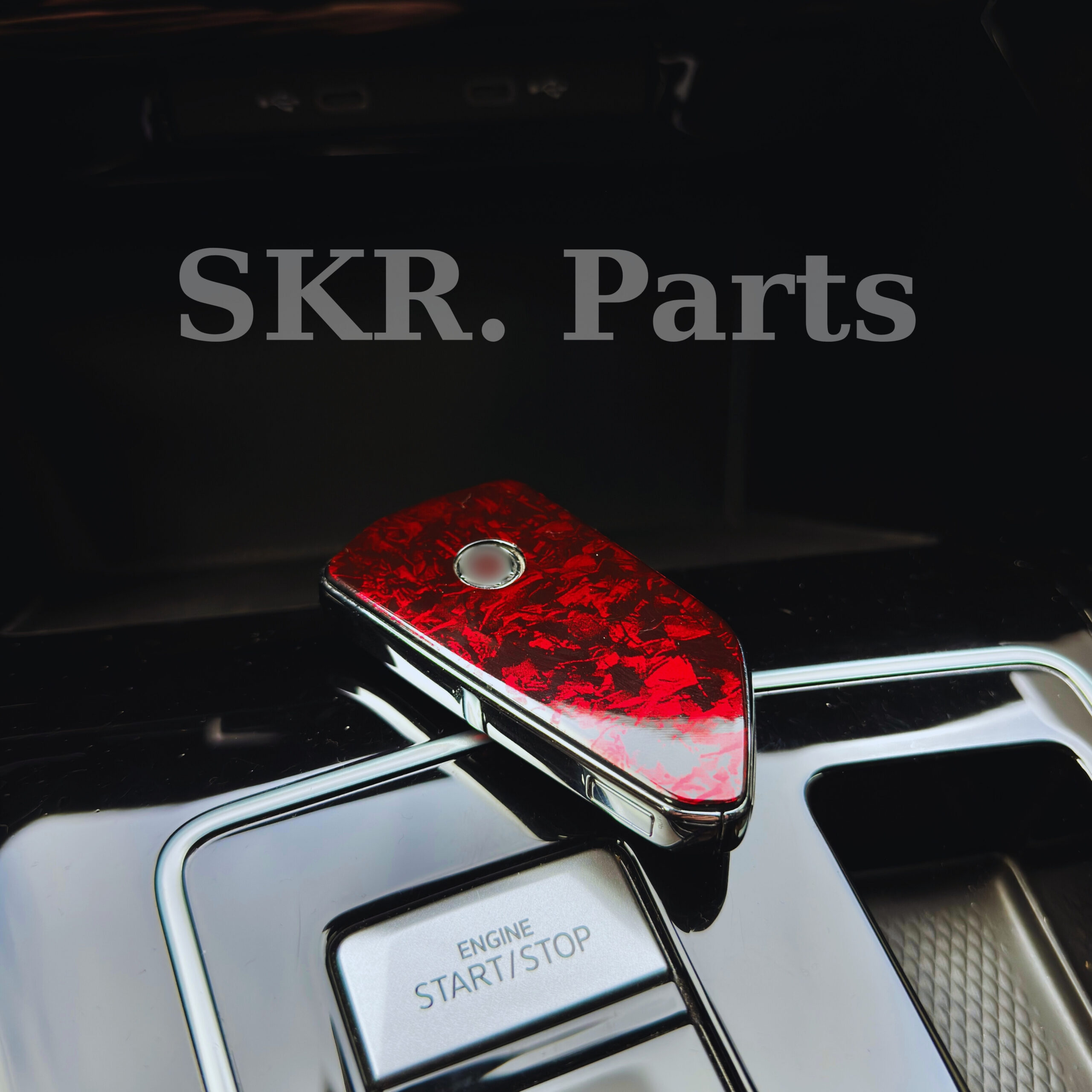 Overlay Premium pentru Cheie Auto VW / Seat / Skoda / Cupra – Mov Cameleon / Rosu Carbon Forjat Efect – Set 2 - imagine 6
